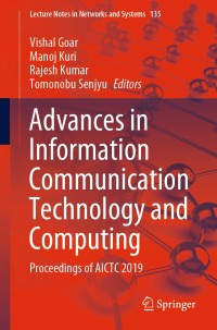 Cover image: Advances in Information Communication Technology and Computing 1st edition 9789811554209