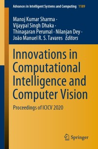 Cover image: Innovations in Computational Intelligence and Computer Vision 1st edition 9789811560668