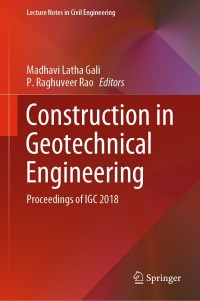 Cover image: Construction in Geotechnical Engineering 1st edition 9789811560897