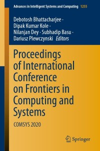 Cover image: Proceedings of International Conference on Frontiers in Computing and Systems 1st edition 9789811578335