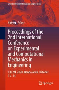 Immagine di copertina: Proceedings of the 2nd International Conference on Experimental and Computational Mechanics in Engineering 9789811607356