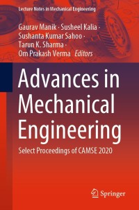 Cover image: Advances in Mechanical Engineering 9789811609411