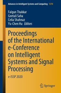 Imagen de portada: Proceedings of the International e-Conference on Intelligent Systems and Signal Processing 9789811621222