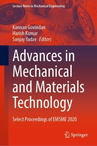 Cover image: Advances in Mechanical and Materials Technology 9789811627934