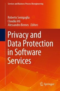 Omslagafbeelding: Privacy and Data Protection in Software Services 9789811630484