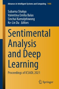 Imagen de portada: Sentimental Analysis and Deep Learning 9789811651564