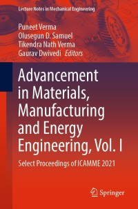 Imagen de portada: Advancement in Materials, Manufacturing and Energy Engineering, Vol. I 9789811653704