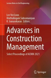 صورة الغلاف: Advances in Construction Management 9789811658389