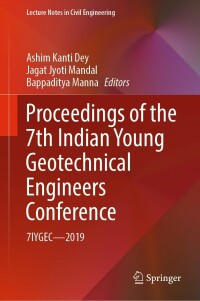 Imagen de portada: Proceedings of the 7th Indian Young Geotechnical Engineers Conference 9789811664557