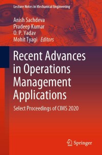 Imagen de portada: Recent Advances in Operations Management Applications 9789811670589