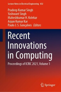 Imagen de portada: Recent Innovations in Computing 9789811682476