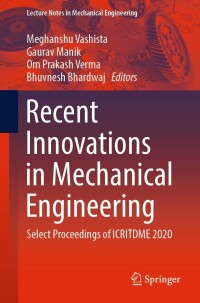 Immagine di copertina: Recent Innovations in Mechanical Engineering 9789811692352