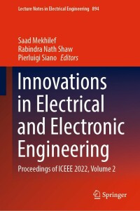 Cover image: Innovations in Electrical and Electronic Engineering 9789811916762