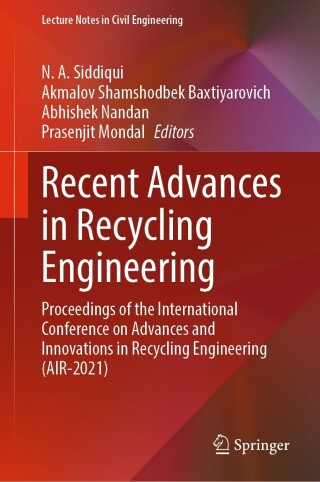 Cover image: Recent Advances in Recycling Engineering 9789811939303
