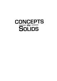 Cover image: Concepts In Solids: Lectures On The Theory Of Solids 1st edition 9789810231958