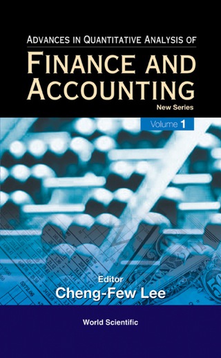 Omslagafbeelding: Advances In Quantitative Analysis Of Finance And Accounting - New Series 9789812386694