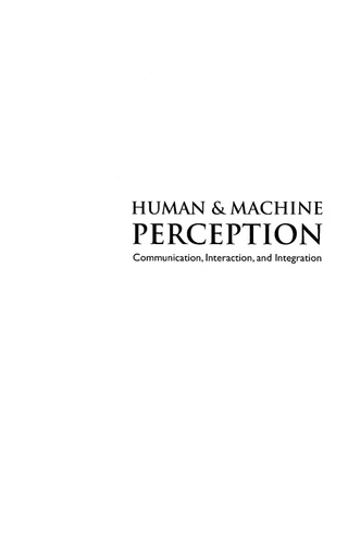Cover image: HUMAN AND MACHINE PERCEPTION 9789812384317