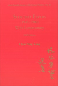 Omslagafbeelding: SEL PAPERS (1945-1980) C N YANG 9789812563675