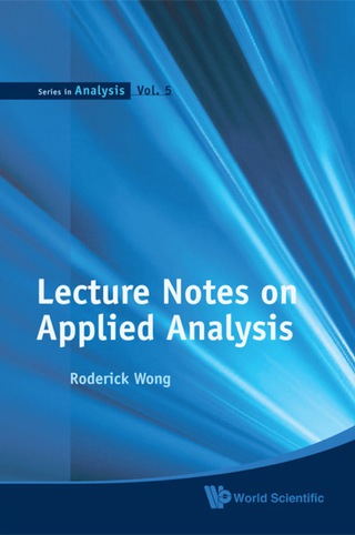 Cover image: Lecture Notes on Applied Analysis 9789814287746