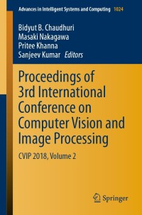 Imagen de portada: Proceedings of 3rd International Conference on Computer Vision and Image Processing 9789813292901