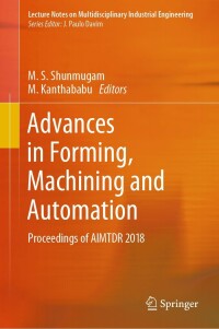 Cover image: Advances in Forming, Machining and Automation 9789813294165