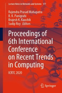 Imagen de portada: Proceedings of 6th International Conference on Recent Trends in Computing 9789813345003