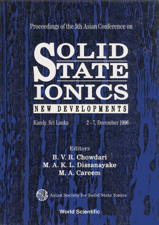 Cover image: Solid State Ionics: New Developments - Proceedings Of The 5th Asian Conf 1st edition 9789810230180