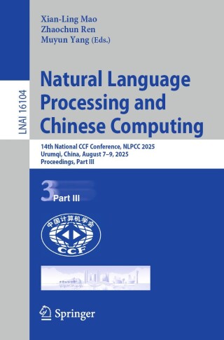 Cover image: Natural Language Processing and Chinese Computing 9789819533480