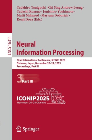 Imagen de portada: Neural Information Processing 9789819543809