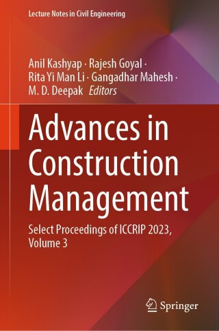 Imagen de portada: Advances in Construction Management 9789819648979