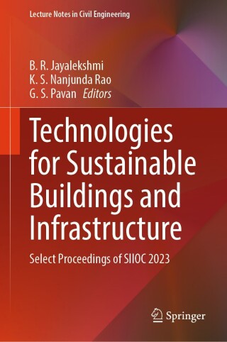 Cover image: Technologies for Sustainable Buildings and Infrastructure 9789819748433