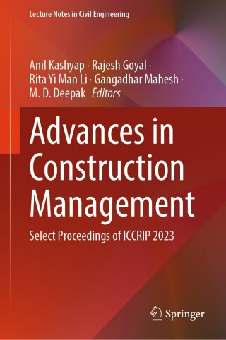 Imagen de portada: Advances in Construction Management 9789819772056