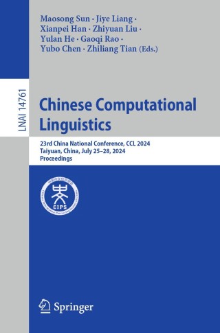 Imagen de portada: Chinese Computational Linguistics 9789819783663