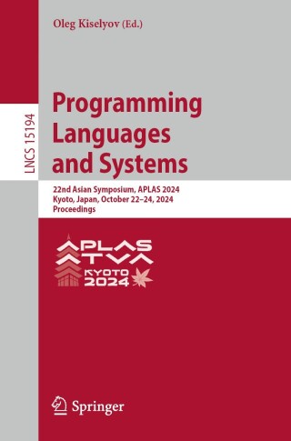 Cover image: Programming Languages and Systems 9789819789429