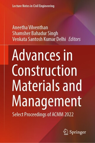 Cover image: Advances in Construction Materials and Management 9789819925513