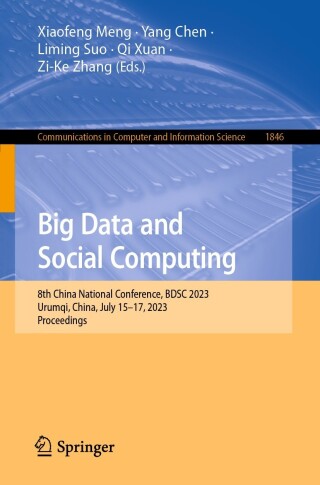 Cover image: Big Data and Social Computing 9789819939244