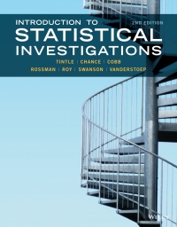 Cover image: Introduction to Statistical Investigations, Second Edition WileyPLUS Single-term 2nd edition 9781119683438