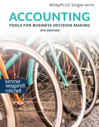 Cover image: Accounting: Tools for Business Decision Making WileyPLUS Single-term 8th edition 9781119799733