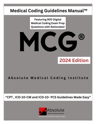 Cover image: Medical Coding Guideline Manual (MCG® ) 2024 1st edition 9798886279030