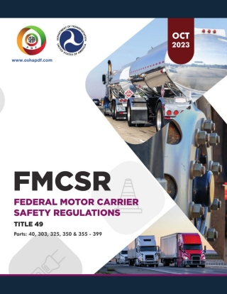 Cover image: Federal Motor Carrier Safety Regulations (FMCSR) October 2023 1st edition 9798889210283