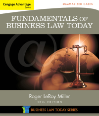 Cover image: Cengage Advantage Books: Fundamentals of Business Law Today: Summarized Cases 10th edition 9781305075443