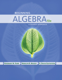 Cover image: Beginning Algebra: A Guided Approach 10th edition 9781435462472