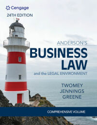 Cover image: Anderson's Business Law & The Legal Environment, Comprehensive Volume 24th edition 9780357363744