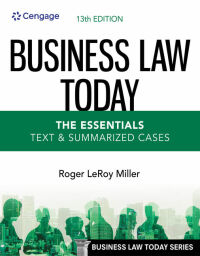 Immagine di copertina: Business Law Today, The Essentials: Text and Summarized Cases 13th edition 9780357635223