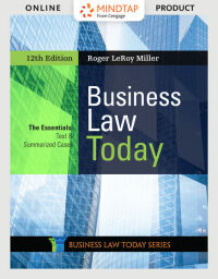 Cover image: Business Law Today, The Essentials: Text and Summarized Cases 12th edition 9780357038178