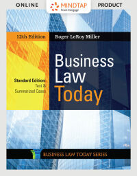 Cover image: Business Law Today, Standard: Text & Summarized Cases 12th edition 9780357038161