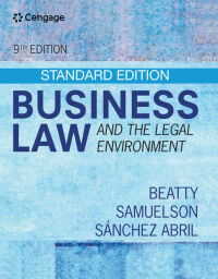 Omslagafbeelding: Business Law and the Legal Environment, Standard Edition 9th edition 9780357633366