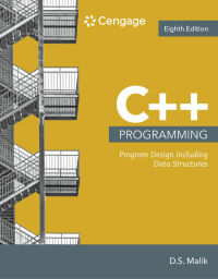 Cover image: C ++ Programming:  Program Design Including Data Structures 8th edition 9781337117562