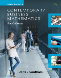 Cover image: Contemporary Business Mathematics for Colleges, Brief Course 17th edition 9781305506701