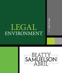 Cover image: Legal Environment 7th edition 9781337390460